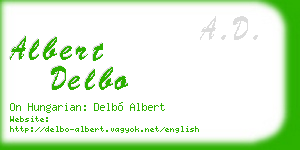 albert delbo business card
